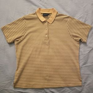 Vintage yellow & green textured polo golf shirt
